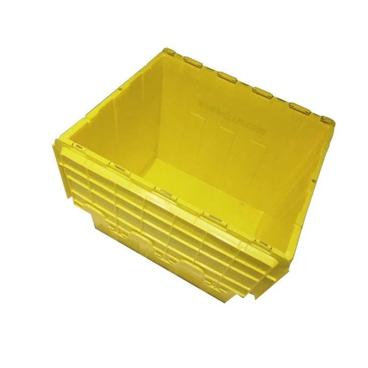 Stackable Distribution Container With Hinged Lid