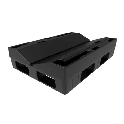 31" x 48" juodas sukabinamas plastikinis ritininis padėklas